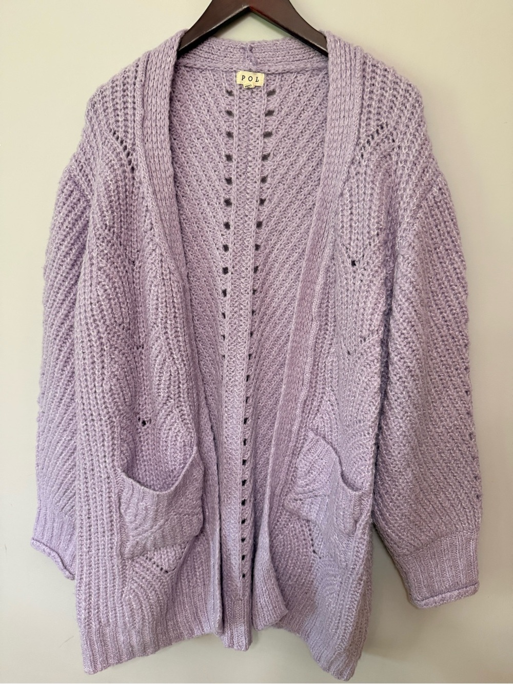 POL Lavender Oversized Cardigan